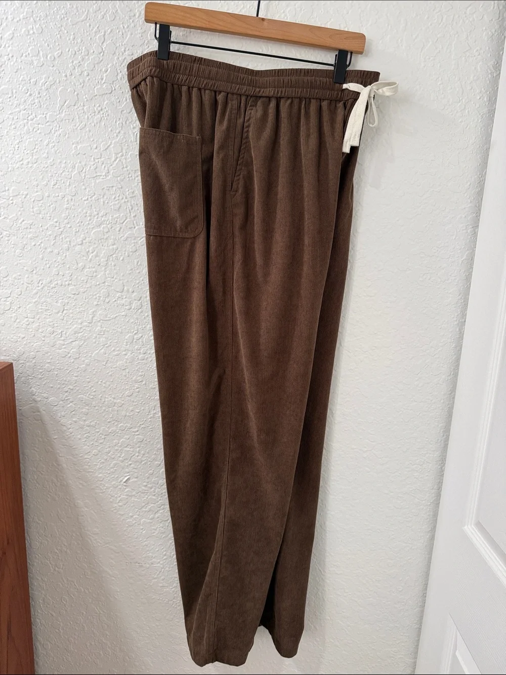 MANFINITY Brown Corduroy Drawstring Men’s Pants Size XL